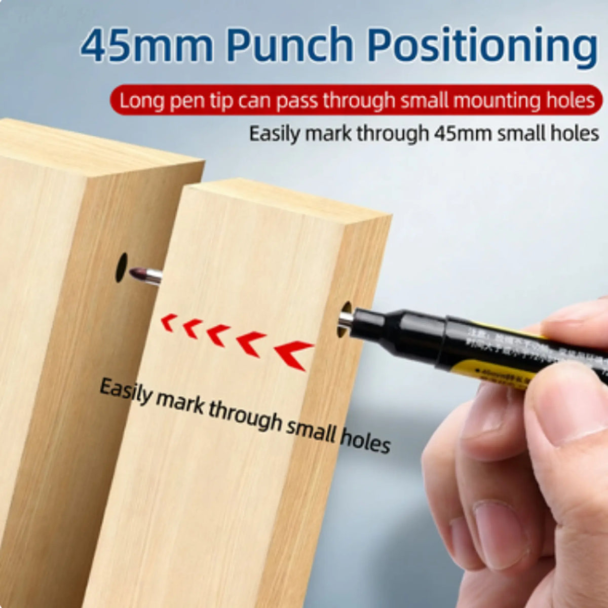 45mm Long-Tip Permanent Marker – Refillable, Waterproof, Oil-Based Marking Pen for Construction, Carpentry, and Glass/Surface Marking -Z