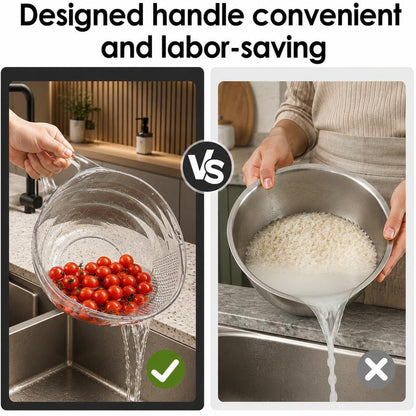The Ultimate Multipurpose Rice Strainer: Wash, Drain & Store with Zero Mess!