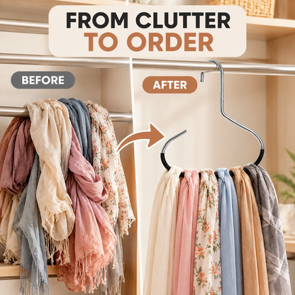 S-Shaped Hat & Scarf Hangers – Space-Saving Closet Organizer Hooks for Caps, Scarves & Accessories