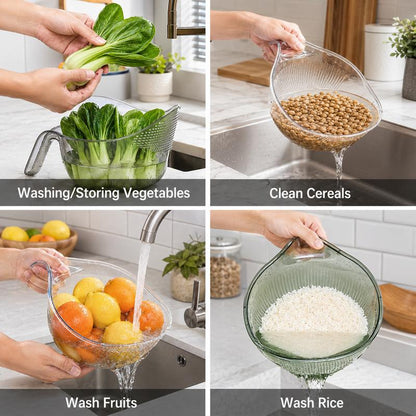 The Ultimate Multipurpose Rice Strainer: Wash, Drain & Store with Zero Mess!