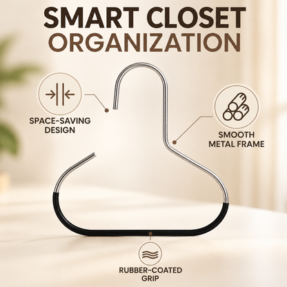 S-Shaped Hat & Scarf Hangers – Space-Saving Closet Organizer Hooks for Caps, Scarves & Accessories