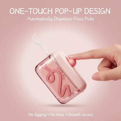 ✨Travel-sized storage case - features an automatic pop-up dispenser, portable and refillable, perfect for oral care at home, in restaurants, and while traveling.