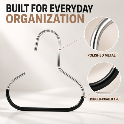 S-Shaped Hat & Scarf Hangers – Space-Saving Closet Organizer Hooks for Caps, Scarves & Accessories