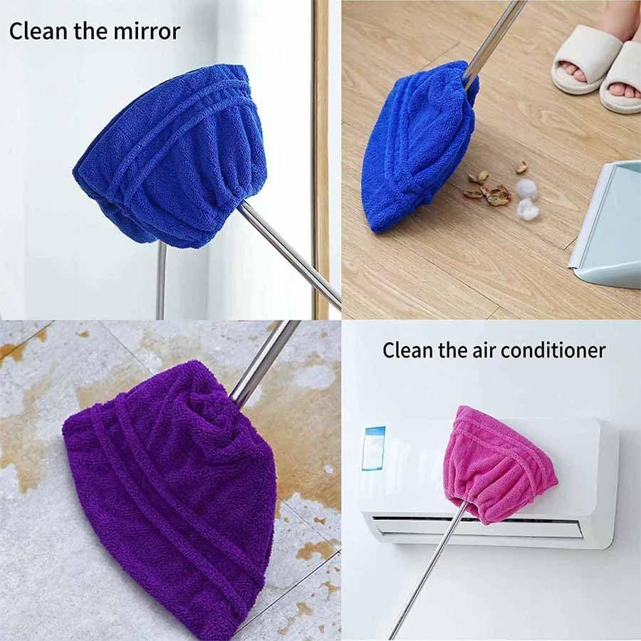 Icexeco Lazy Broom Cover Cloth, Multifunctional Lazy Brooms Cover, Washable Reusable Microfiber Broom Sweeping Refill, Wet & Dry Dual Use, Washable Mop Covers