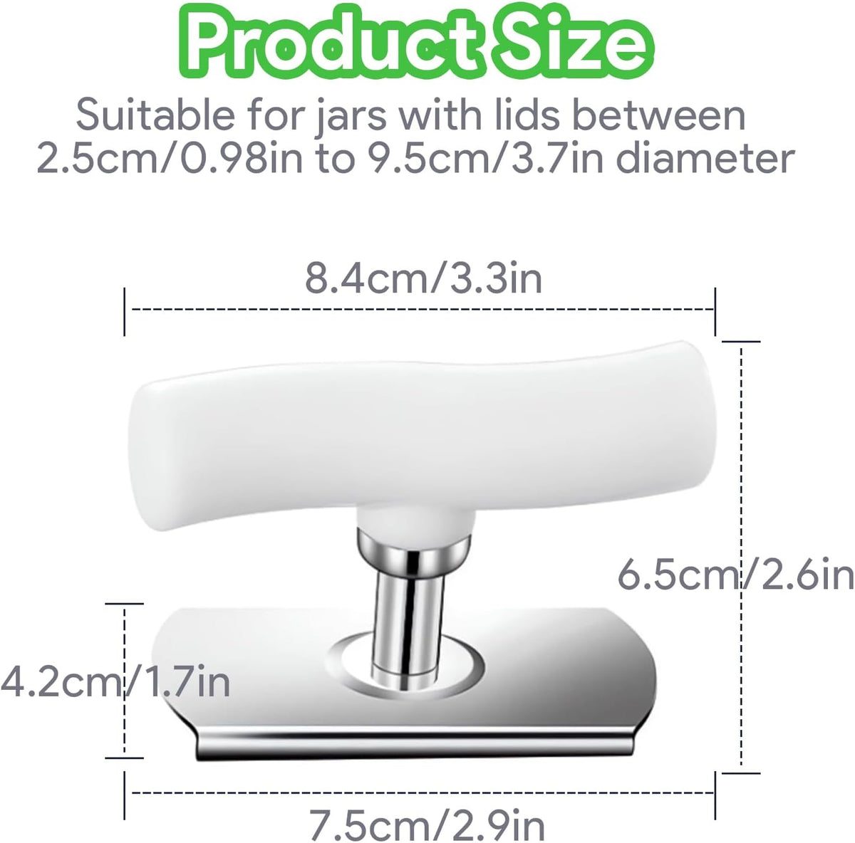 Adjustable Grip Jar & Bottle Opener for Seniors with Arthritis (Fits 1-4 Inch)