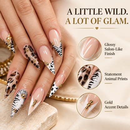 Trendy Western-style, Instagram-inspired long, almond-shaped nails with rounded tips