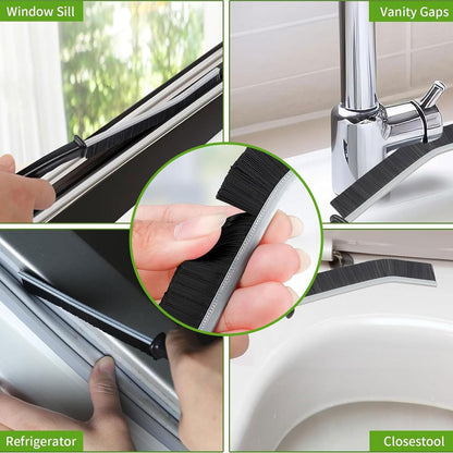 5-Pcs Stiff Bristle Plastic Crevice Brush Set - Hardware Hand Tool, 0.87in Comfortable Grip, Durable, Reusable, Easy Hanging, Multifunctional Home Care Cleaning Supplies for Tile Grout Scrub, Sink