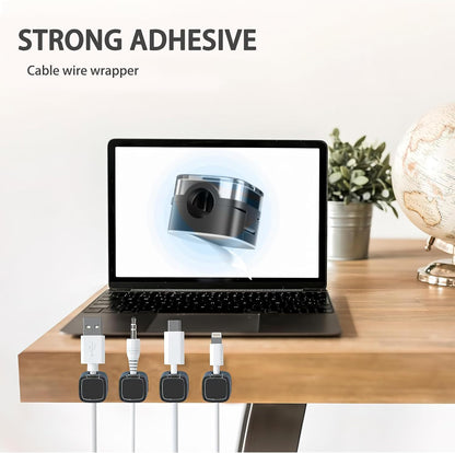 3 Pack Magnetic Cord Organizer & Cable Clips - Adjustable Under Desk Cable Management, Adhesive Wire Holder for Home, Office, Phone, Car, Wall, and Nightstand (Color Mixed)