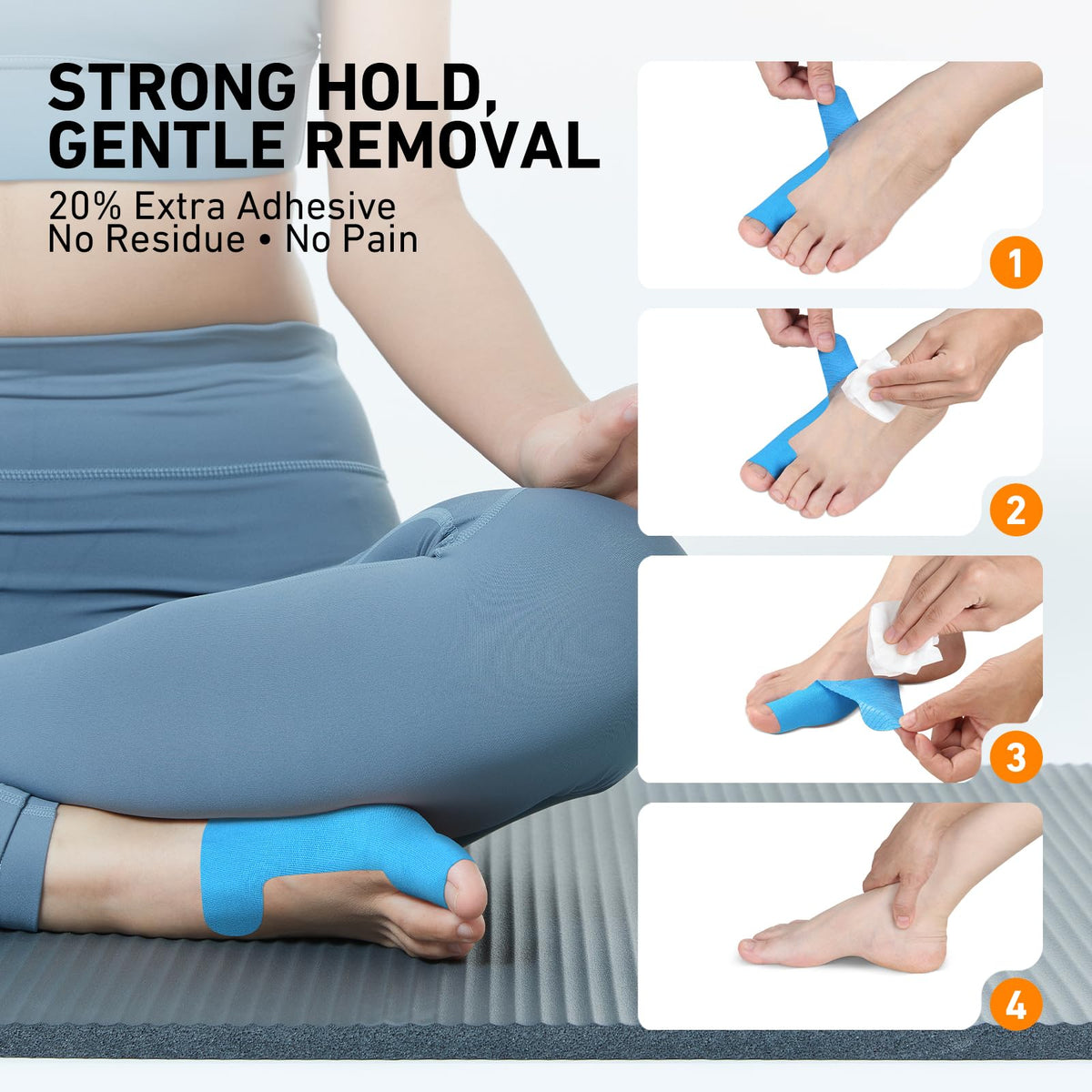 Kinesiology Tape for Hallux Valgus (Bunions) – Wearable Under Shoes, Provides Correction and Support