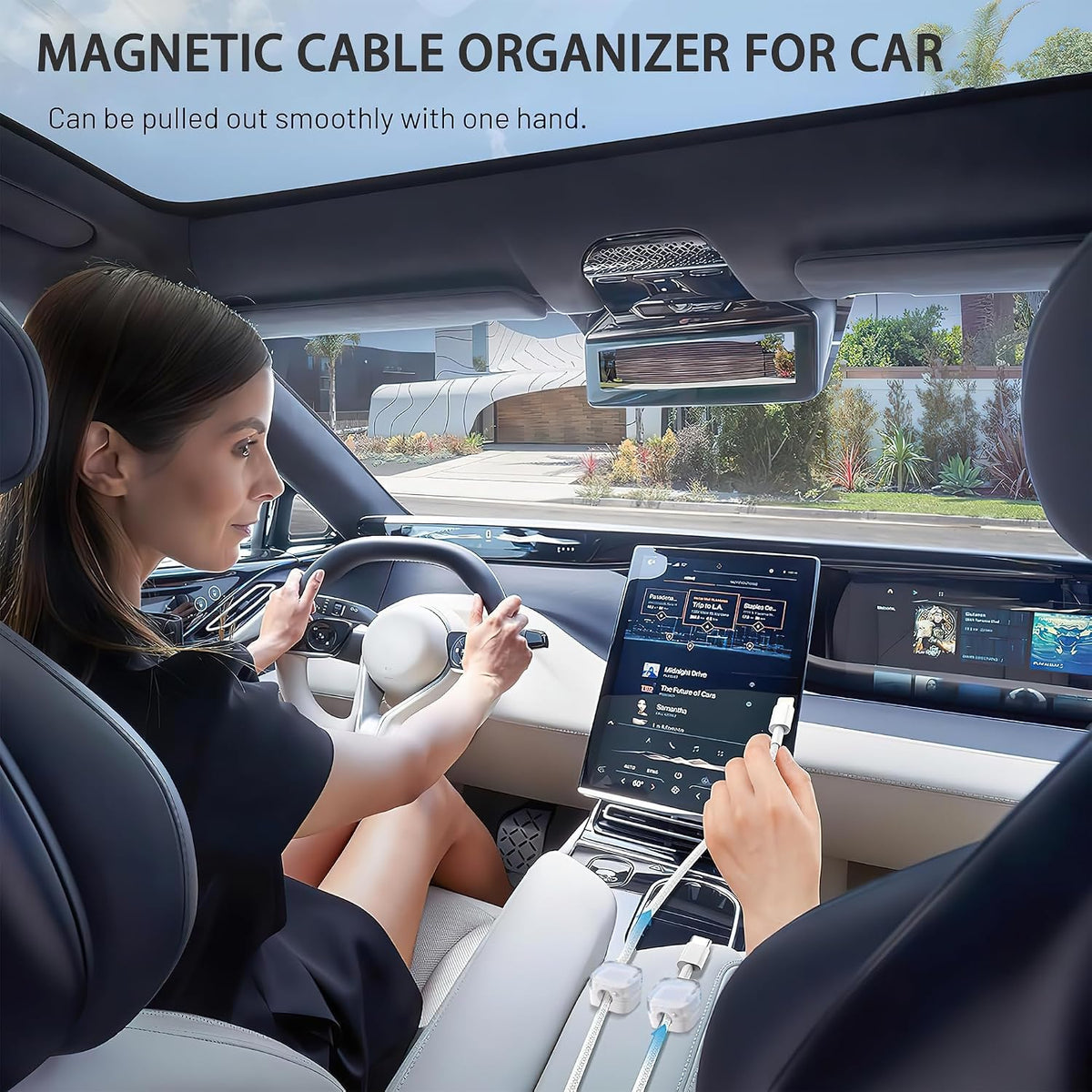 3 Pack Magnetic Cord Organizer & Cable Clips - Adjustable Under Desk Cable Management, Adhesive Wire Holder for Home, Office, Phone, Car, Wall, and Nightstand (Color Mixed)