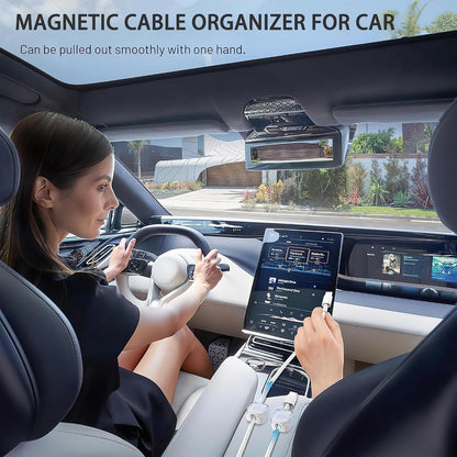 3 Pack Magnetic Cord Organizer & Cable Clips - Adjustable Under Desk Cable Management, Adhesive Wire Holder for Home, Office, Phone, Car, Wall, and Nightstand (Color Mixed)