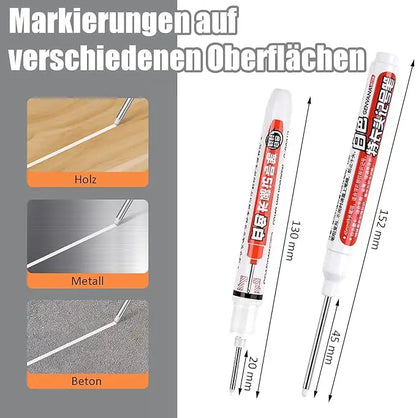 45mm Long-Tip Permanent Marker – Refillable, Waterproof, Oil-Based Marking Pen for Construction, Carpentry, and Glass/Surface Marking -Z