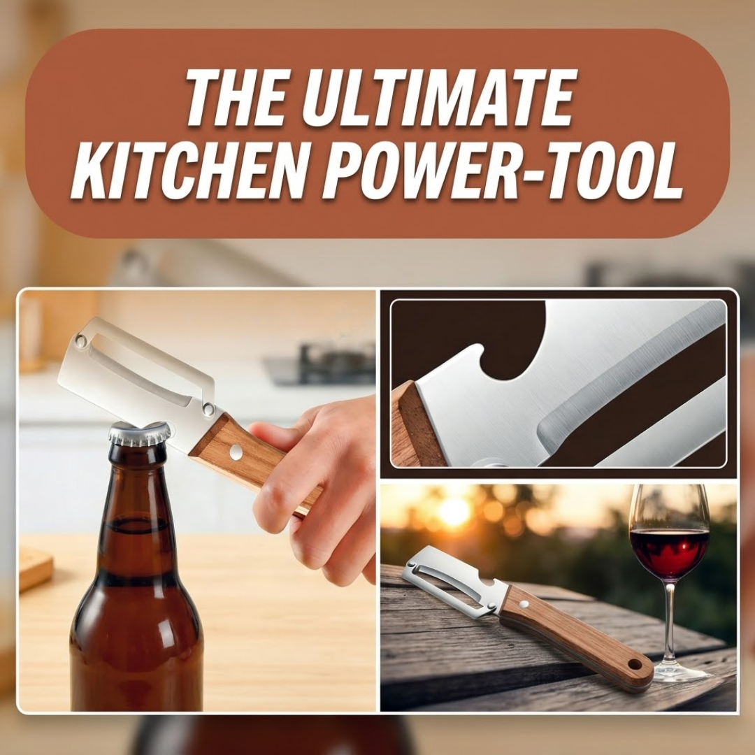 (𝙎𝙥𝙚𝙘𝙞𝙖𝙡 𝙋𝙧𝙤𝙢𝙤𝙩𝙞𝙤𝙣💖)2-in-1 Stainless Steel Vegetable Peeler with Wooden Handle & Bottle Opener