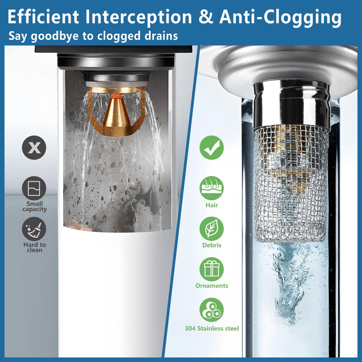 Sink Drain Strainer with Removable Stainless Steel Basket PRO-upsell