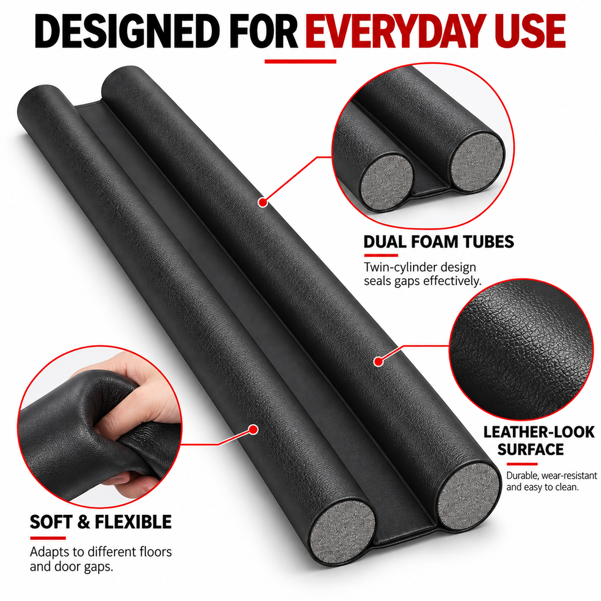 Washable Leather Door Bottom Seal Strip – Anti-Collision, Dustproof, Windproof, Insulating, and Soundproof