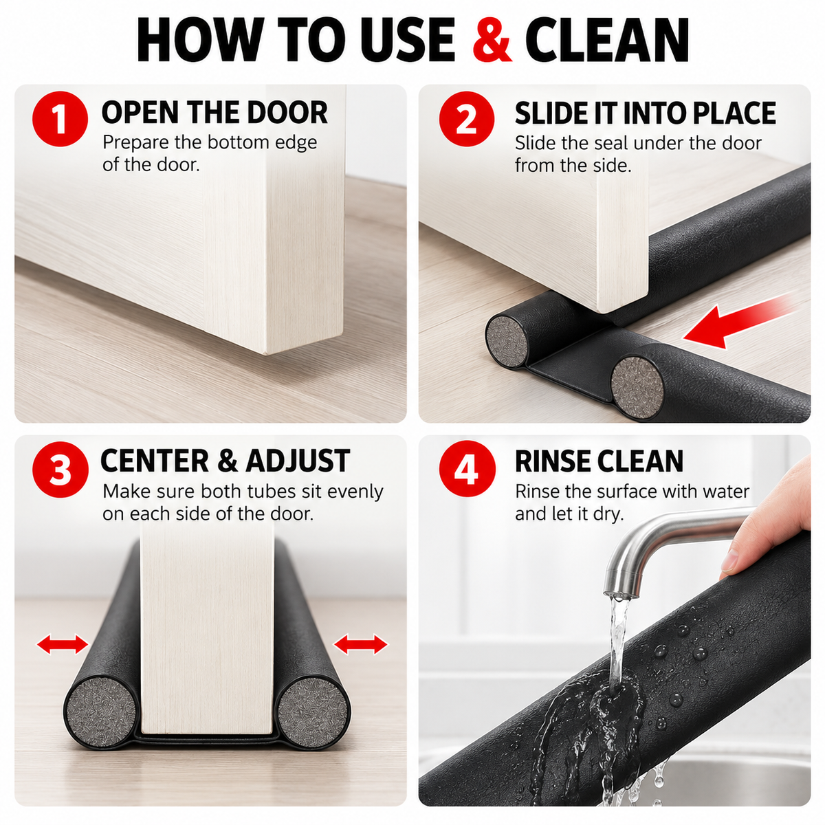 Washable Leather Door Bottom Seal Strip – Anti-Collision, Dustproof, Windproof, Insulating, and Soundproof