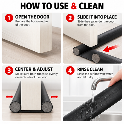 Washable Leather Door Bottom Seal Strip – Anti-Collision, Dustproof, Windproof, Insulating, and Soundproof