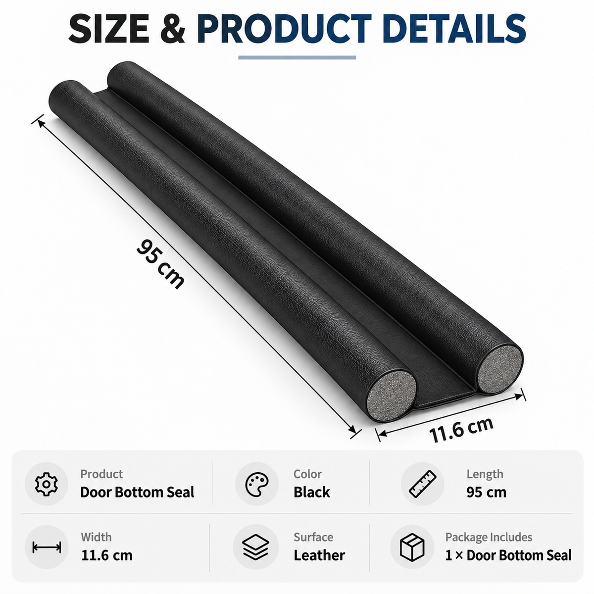 Washable Leather Door Bottom Seal Strip – Anti-Collision, Dustproof, Windproof, Insulating, and Soundproof
