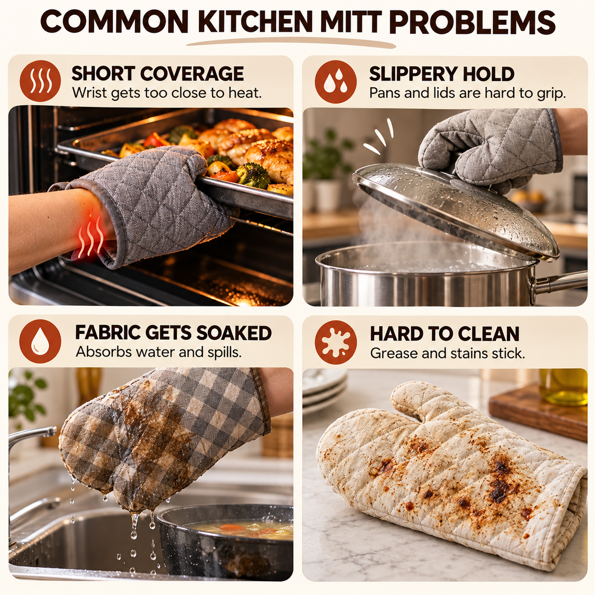 Thickened, heat-resistant, anti-slip silicone oven mitts for baking and microwave use—designed for kitchen and oven safety.