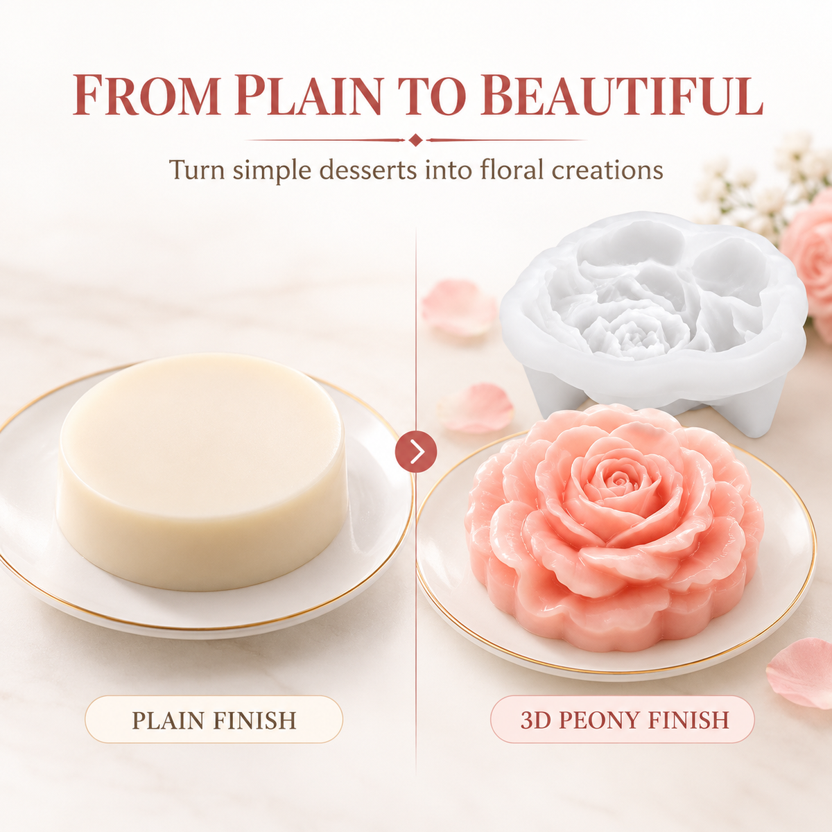3D Rose Silicone Cake Mold – Flower-Shaped Dessert, Jelly & Chocolate Mould for Beautiful Homemade Treats