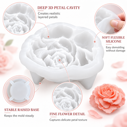 3D Rose Silicone Cake Mold – Flower-Shaped Dessert, Jelly & Chocolate Mould for Beautiful Homemade Treats