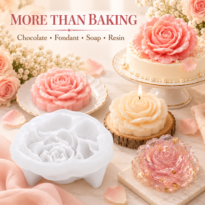 3D Rose Silicone Cake Mold – Flower-Shaped Dessert, Jelly & Chocolate Mould for Beautiful Homemade Treats