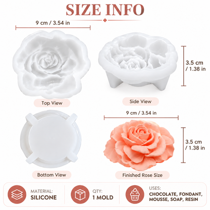 3D Rose Silicone Cake Mold – Flower-Shaped Dessert, Jelly & Chocolate Mould for Beautiful Homemade Treats