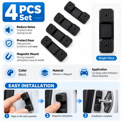 Magnetic Car Door Buffer Pads – Silicone Anti-Rattle Door Bumpers for Quieter Closing & Scratch Protection