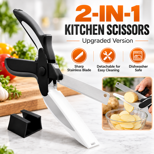 2-in-1 Clever Cutter: The Ultimate Kitchen Scissors with Built-in Cutting Board -upsell