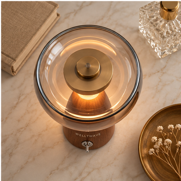 Caden Smoked Glass Table Lamp