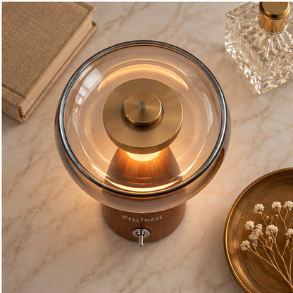 Caden Smoked Glass Table Lamp