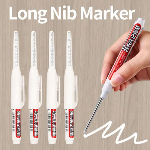 45mm Long-Tip Permanent Marker – Refillable, Waterproof, Oil-Based Marking Pen for Construction, Carpentry, and Glass/Surface Marking -Z