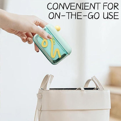 ✨Travel-sized storage case - features an automatic pop-up dispenser, portable and refillable, perfect for oral care at home, in restaurants, and while traveling.