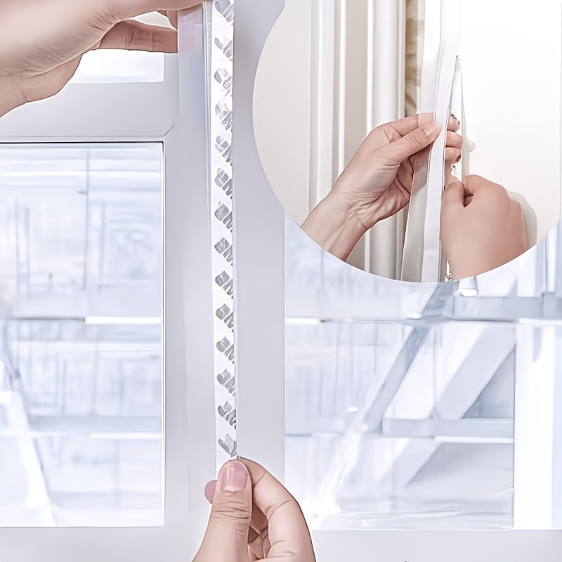 Self-Adhesive Clear Silicone Seal Strip, Flexible Door Window Weather Stripping, Windproof Waterproof Door Bottom Gap Sealer for Bathroom, Shower, Glass Doors & Windows