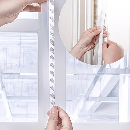 Self-Adhesive Clear Silicone Seal Strip, Flexible Door Window Weather Stripping, Windproof Waterproof Door Bottom Gap Sealer for Bathroom, Shower, Glass Doors & Windows