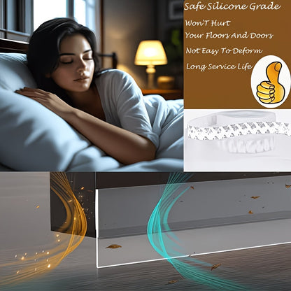 Self-Adhesive Clear Silicone Seal Strip, Flexible Door Window Weather Stripping, Windproof Waterproof Door Bottom Gap Sealer for Bathroom, Shower, Glass Doors & Windows