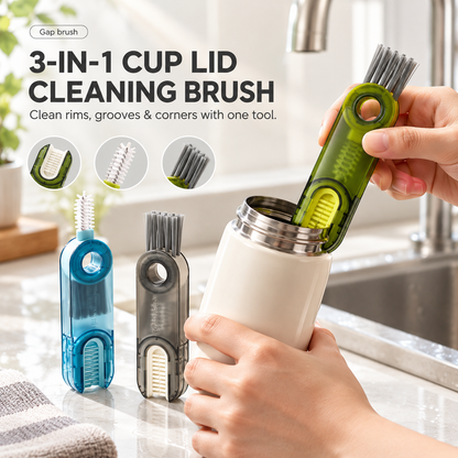 3-in-1 360° Bottle & Lid Cleaning Brush – Deep Clean Gaps, Grooves & Hard-to-Reach Corners-Z