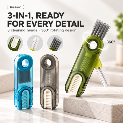 3-in-1 360° Bottle & Lid Cleaning Brush – Deep Clean Gaps, Grooves & Hard-to-Reach Corners-Z