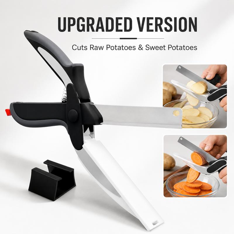 2-in-1 Clever Cutter: The Ultimate Kitchen Scissors with Built-in Cutting Board